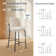 Modern Counter Height Bar Stools Set of 2, 28 Inch Sherpa Boucle Upholstered Bar Stools with Back, 18" Seat Wide Island Stools with Black Metal Frame for Kitchen Counter/Breakfast Bar