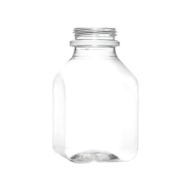 Bouteilles à jus en plastique transparent de 8 oz avec capsules Ecoqualité - pour jus, lait, smoothies, pique-nique et préparation de repas (100)
