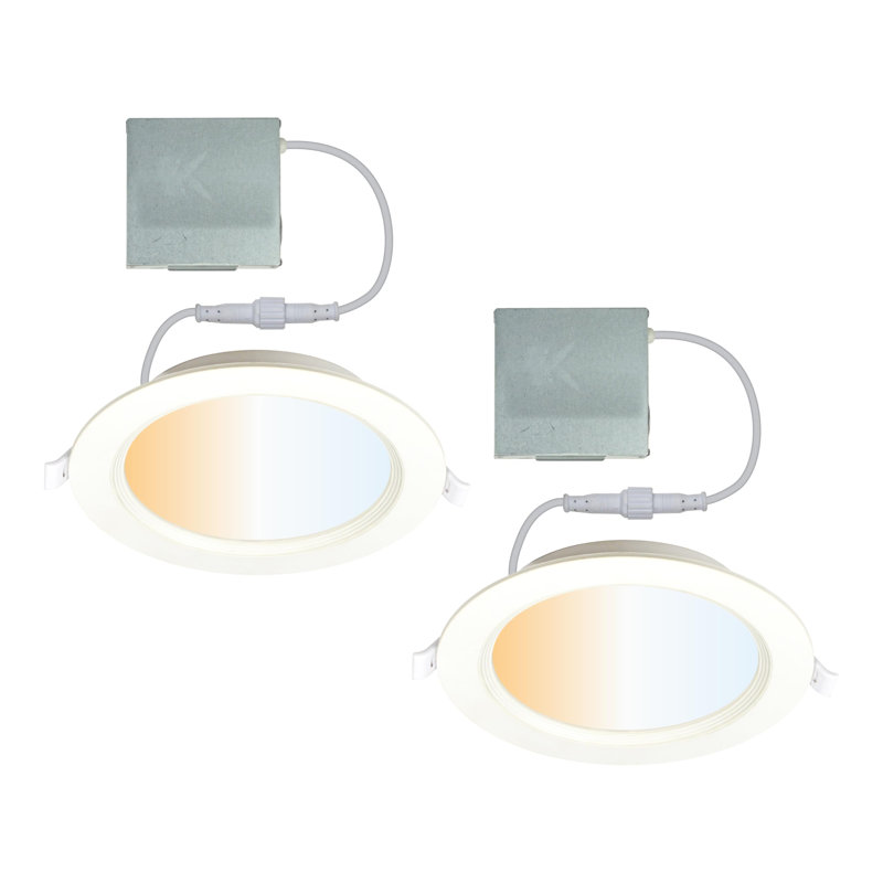 Canless Recessed Lighting 6" - TRIAC Dimmable LED Ceiling Light - 5 CCT Adjustable Colour Temperature - 12W, 1150 Lumen Energy Efficient LED Downlight
