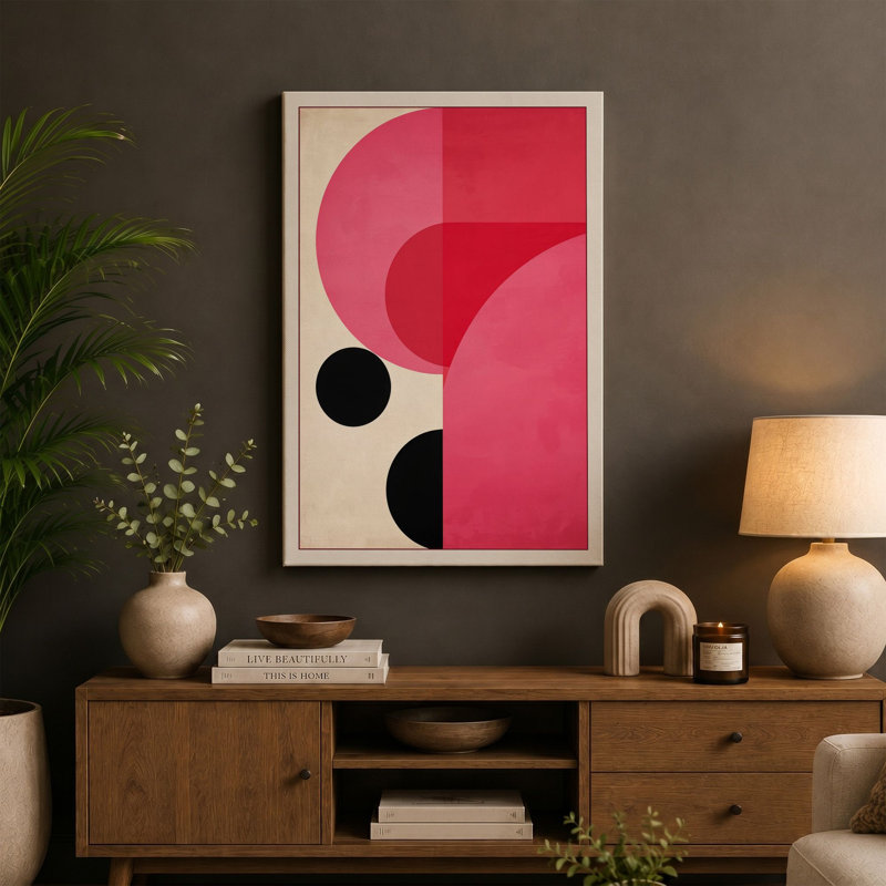 Curves in Motion Geometric - Wrapped Canvas, 18x12 - 45.7 x 30.5 cm, Teal Border