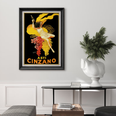 Vintage Asti Cinzano Wine Poster Artwork, Retro Italian Advertising Pictures, Framed Canvas Giclee Print Wall Art