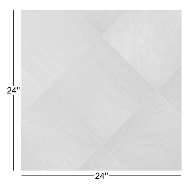 Lucenta 24 in. x 24 in. Matte Porcelain Stone Look Floor and Wall Tile, Snow