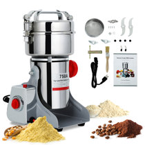 VEVOR Electric Grain Mill Grinder 1500W 110V Spice Grinders Commercial Corn Mill with Funnel Thickness Adjustable Powder Machine Heavy Duty Feed