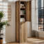 Meuble de rangement étroit de 75 pouces, bibliothèque cubique avec portes pour petits espaces