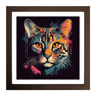 Cat Graphic Art No.1 - Framed Print