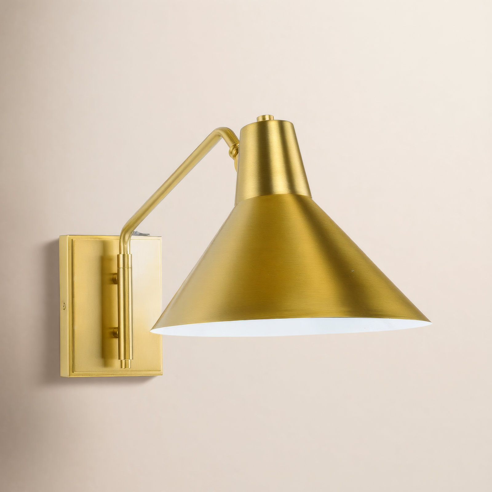 Single Light Armed Sconce, Brushed Bronze