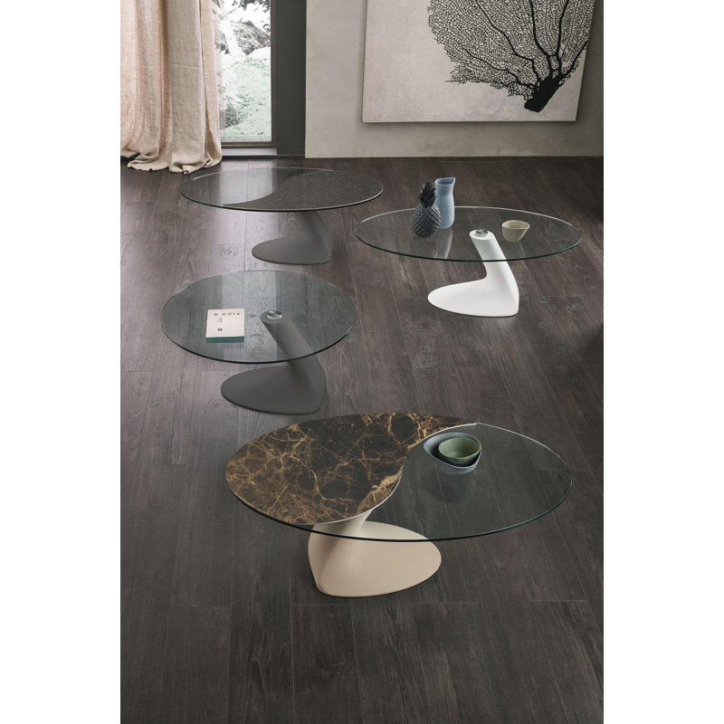 Alkire Pedestal Coffee Table, Clear