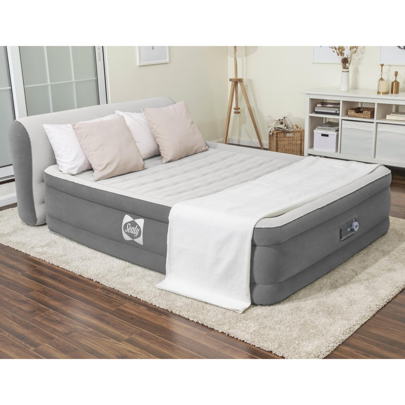 Sealy Queen Raised Gray Nylon Air Mattress with Pump