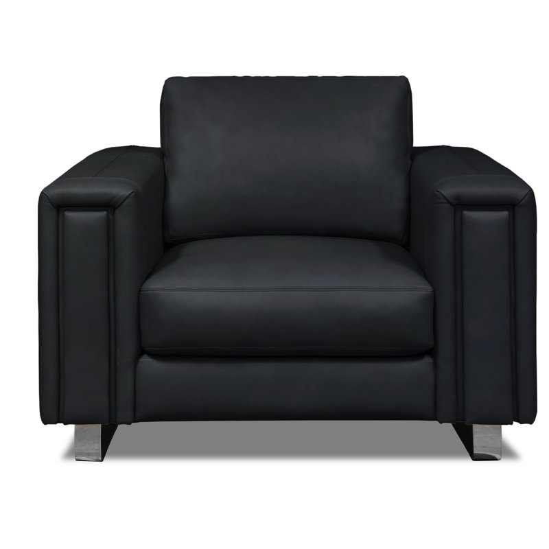 Tribeca Leather Club Chair, Cobalt (Dreamer), Stainless Steel