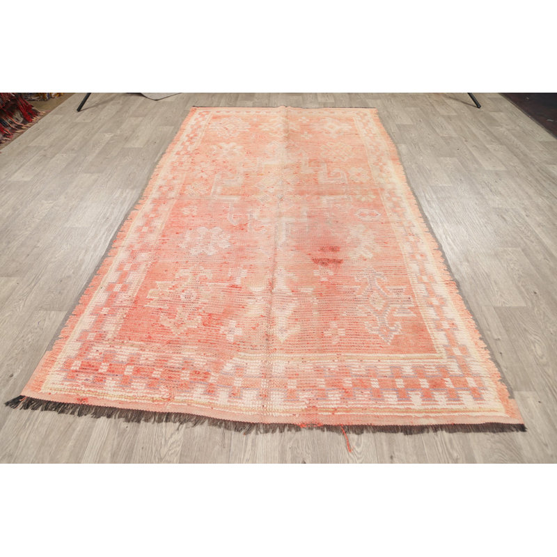 Tapis décoratif en laine de conception unique noué à la main avant 1900 5 pi 2 po x 9 pi 5 po