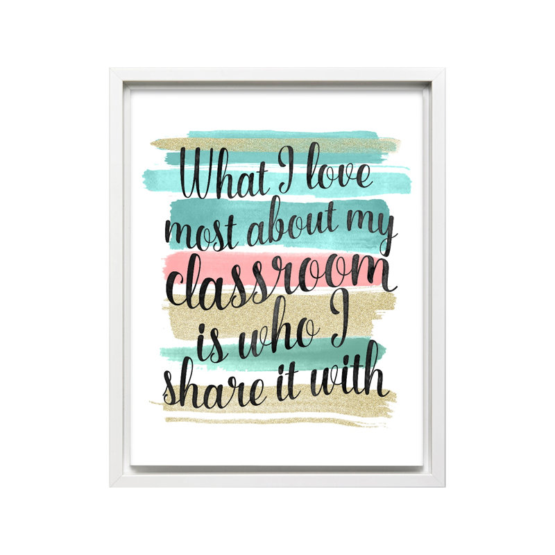 I Love Most About My Classroom, Canevas, H 12 po x l 16 po, Encadrement blanc