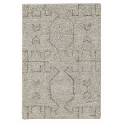Tapis d'intérieur en laine touffeté Écru