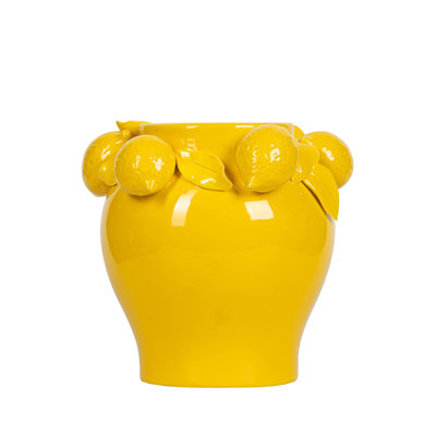 Handmade Lemon Ceramic Table Vase For Living Room Decoration, Modern Home Decor Accent Piece