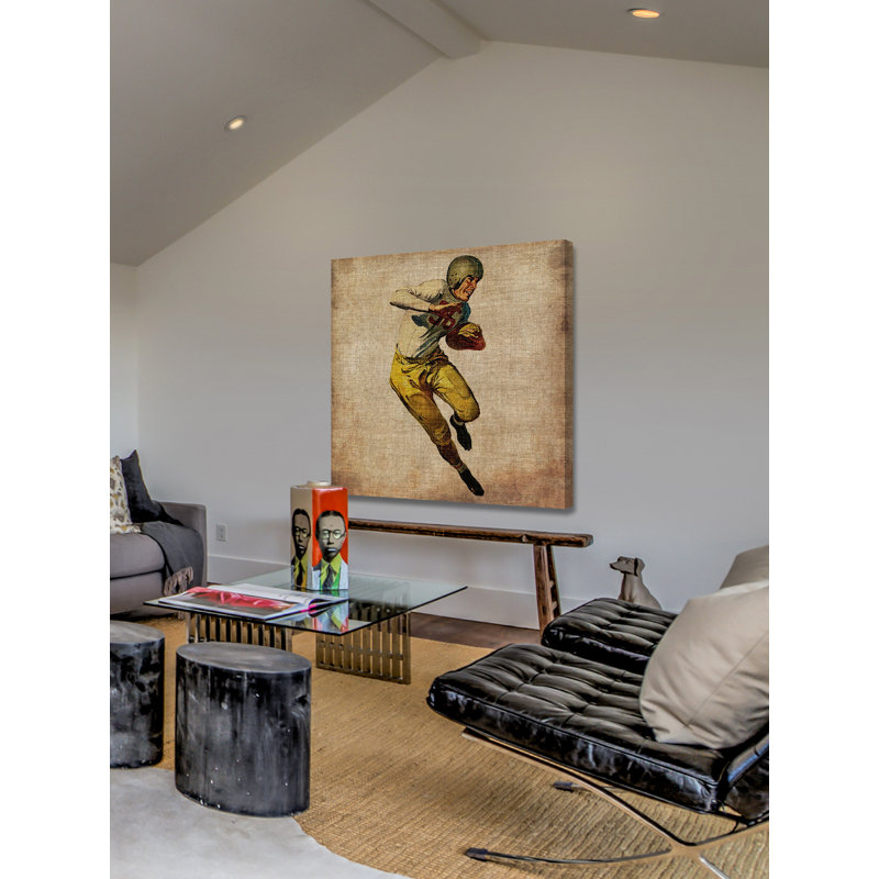 "Vintage Football Carry", reproduction sur toile tendue, H 48 po x l 48 po x P 1,5 po