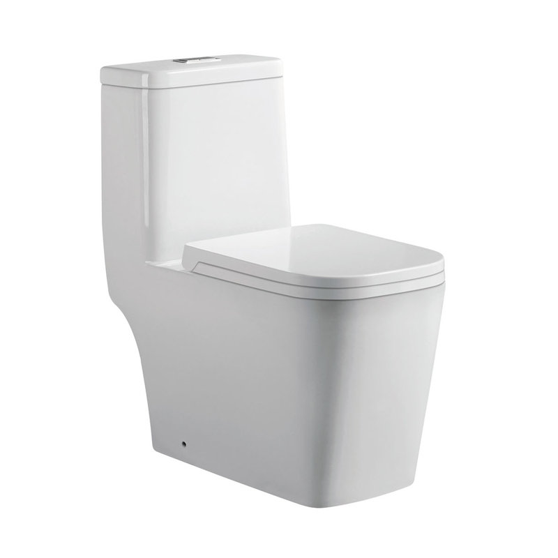 Siège de toilette allongée une pièce à double chasse inclus