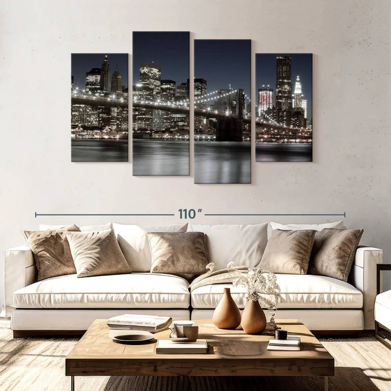 Lilie Manhattan Night Reflections, H 54 po x l 84 po