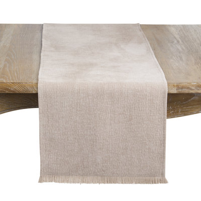 Chemin de table texturé à franges