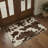 Aura Rustic Cowhide Machine Washable Beige / Brown Indoor Area Rug with Non-Slip Backing-719216609