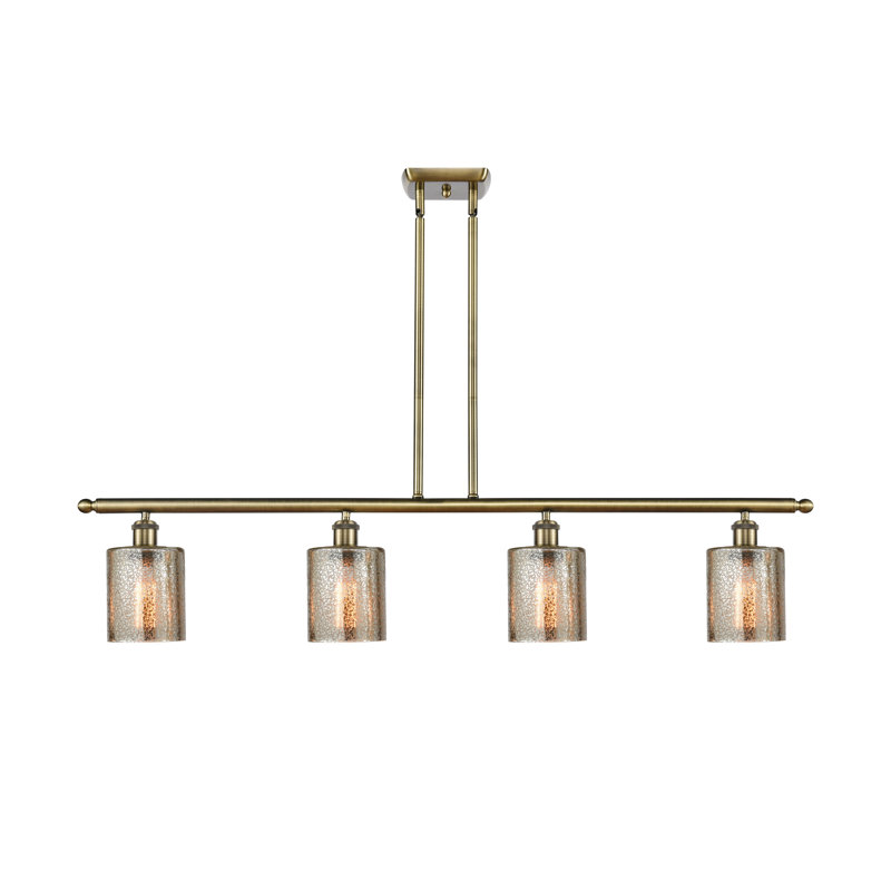 Luminaire suspendu pour îlot de cuisine 4 lumières linéaires Pinar, Ampoule non incluse