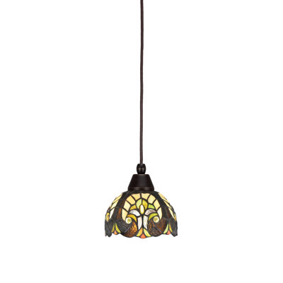 Mini-luminaire suspendu à n'importe quel cordon avec verre d'art cyprès de 7 po