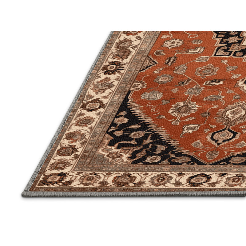 Tapis brun lavable à la machine, Carré 4 pi