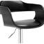 Tabouret de bar contemporain pivotant réglable avec siège et dossier rembourrés, noir