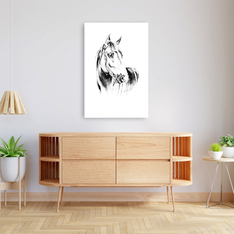 Portrait de cheval noble, style classique, dramatique et élégant, impression d'art mural, H 48 po x l 32 po
