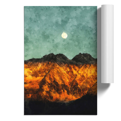 The Moon Above the Mountains - Unframed Graphic Art