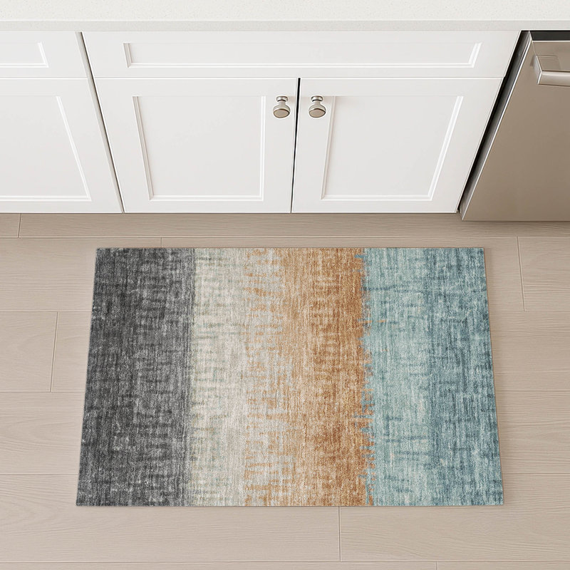 Machine Washable Indoor/Outdoor Chantille ACN2752 Striped Rug, Graphite, 2'6" x 3'10"