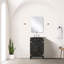 18 po P Meuble-lavabo simple en chêne noir de 20 W, comptoir en acrylique, miroir, largeur de rangement et de fermeture en douceur, comptoir, capacité fermée