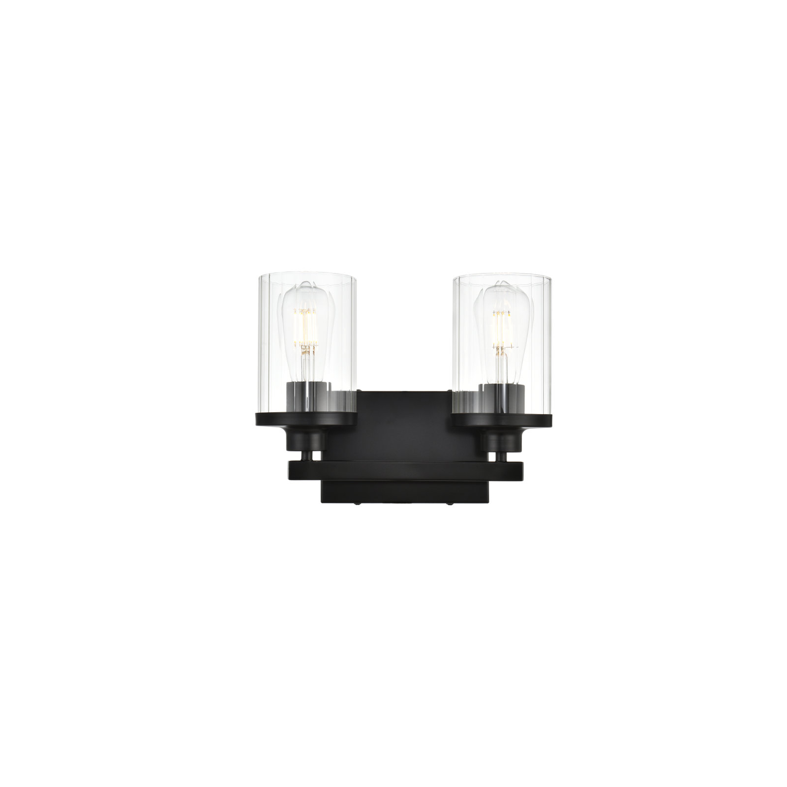 Dariela Dimmable Vanity Light, Black, 10" H x 12" W x 12" D, 2 Lights