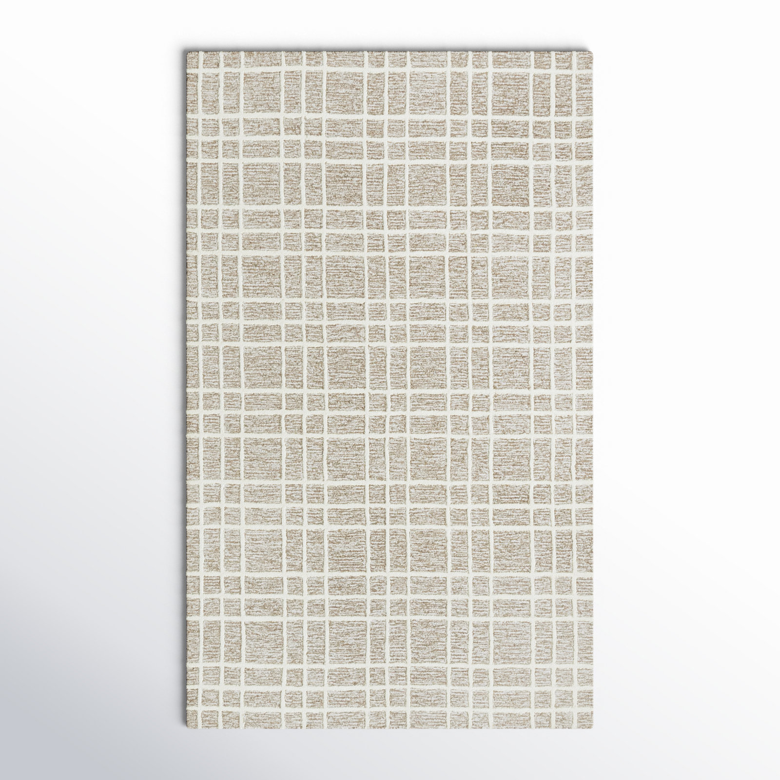 Alec Brown Hand-Tufted Geometric Wool Rug, Rectangle 3' x 5'