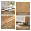 Fluted 4 Flip Drawers Shoe Storage Cabinet, White and Natural Oak, 1 Pcs-132114154