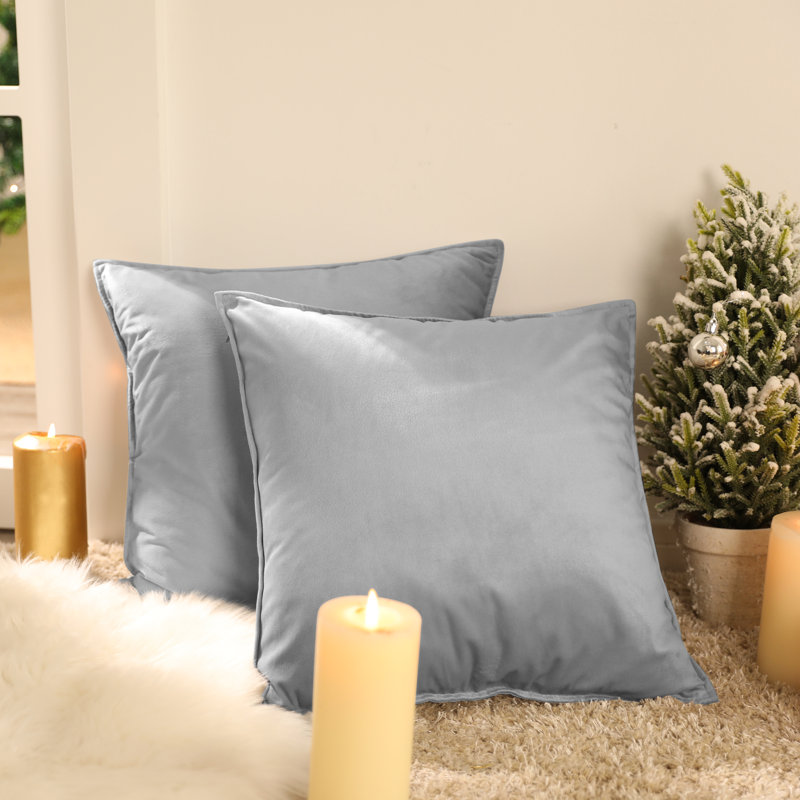 Fritch Square Throw Pillow Cover, 40cm H x 40cm W x 1cm D, Grey