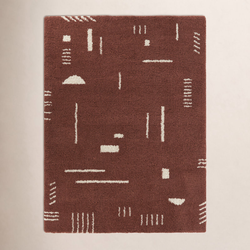 Tapis géométrique à poils longs Morin, Rectangle 8 pi 9 po x 12 pi