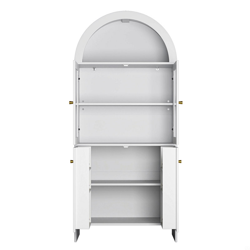 Tech-Inspired MDF Dome Cabinet, White