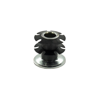 Outwater Industries Double Star Threaded Caster Insert | Heat Treated Steel | Fits 1-1/8 Inch Round 16-18 Gauge Tube | THREAD: 3/8-16 | 100 PACK