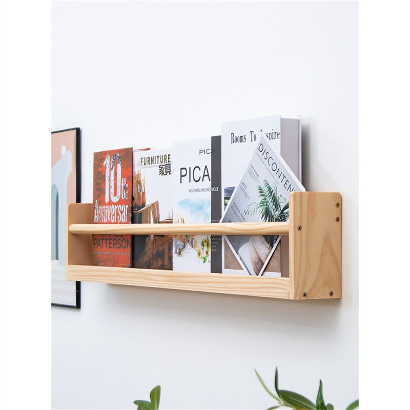 Bibliothèque murale en bois massif | Tablette de rangement mince à couches multiples, H 6,29 po x l 23,62 po x P 6,29 po