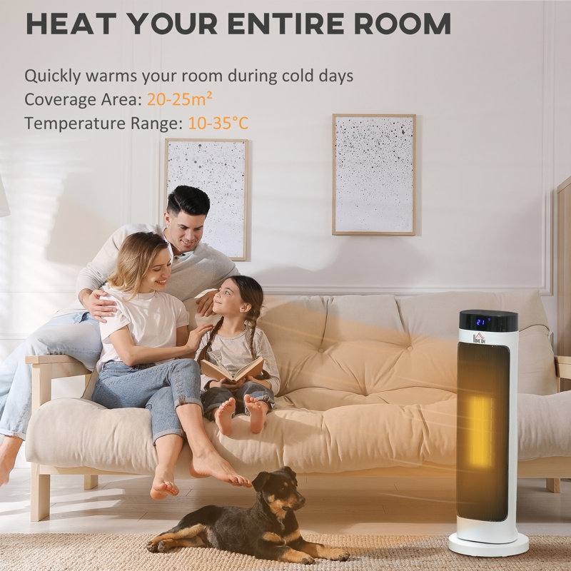 HOMCOM 100W 1 BTU Electric Panel Space Heater with Adjustable Thermostat and with Digital Display