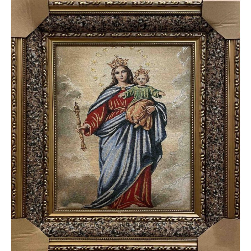 «Baby Jesus and Mary», tapisserie encadrée