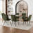 Modern Chenille Fabric Upholstered Dining Chairs Armless Side Chairs with Color-Matched Metal Frame For Kitchen Dining Room-155127100-148779385