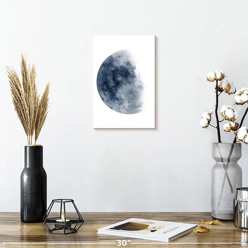 Lune bleue d'Oberle décroissant n ° 1, H 12 po x l 8 po