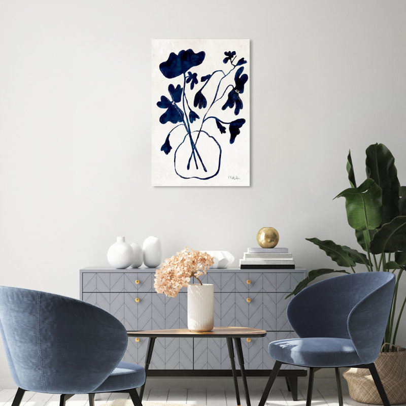 Anemone Vase II - peinture sur toile, Toile tendue, H 30 po x l 20 po, Sans cadre