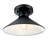 Watts Creek Textured Black 11'' W 1 - Bulb Outdoor Semi Flush Mount