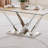 Neya Glass Top Metal Base Dining Table