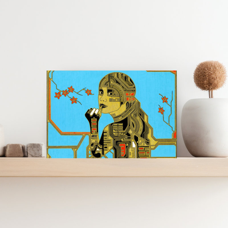 Art contemporain fleur contemporaine, H 8 po x l 12 po