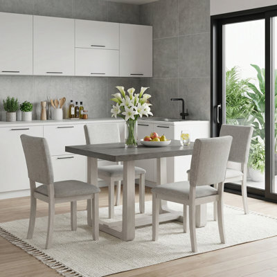 4 - Person Table Dining Set with Upholstered Chairs for Kitchen/Dining Room