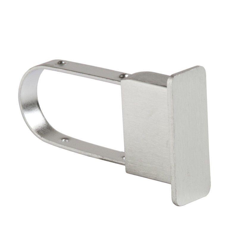 Extended End Cap for Rectangular Tubing, Satin Chrome