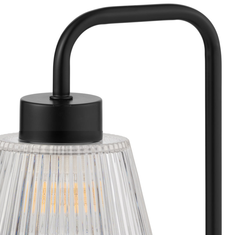 Aubriahna Metal Arched Lamp, Black, Black