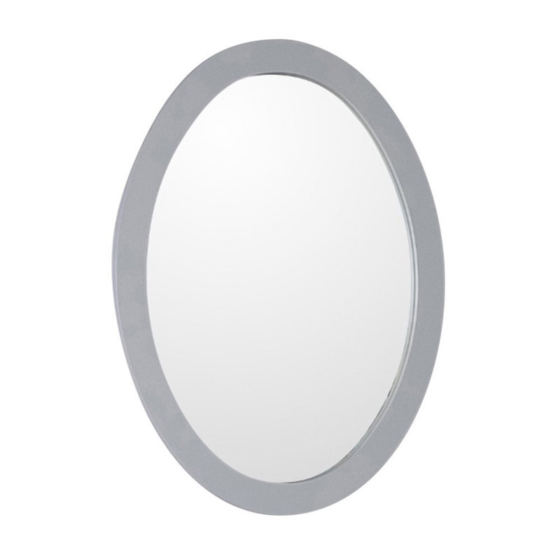 Leiden Oval Wall Mirror, Light Gray